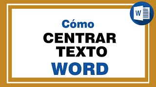 Cómo CENTRAR TEXTO en WORD Aprende a centrar títulos y párrafos en word [upl. by Burkhard58]