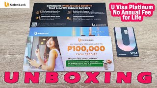 Unboxing UnionBank U Visa Platinum Credit Card No Annual Fee for Life [upl. by Johppah]