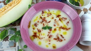 Sopa fría de melón con crujiente de jamón [upl. by Neetsyrk]