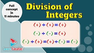 Division of Integers  Class 7 Integers  LearnFatafat [upl. by Durrace]