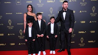 Siempre ellos así llegó la familia Messi al Balón de Oro 2023 [upl. by Endo]