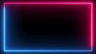 Neon Frame Background Red Blue Color Border Motion Background Loop  Free Stock Footage [upl. by Keryt]