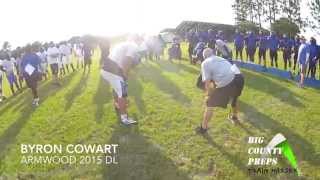 Byron Cowart Armwood 2015 DL beats two O linemen during Team Thud drill [upl. by Marielle86]