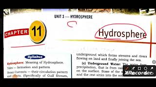 ICSE class 9 geography chapter 11 Hydrosphere [upl. by Anirtal]