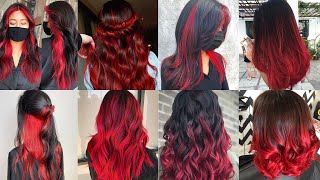 30 Winter Hair Color Ideas Black Hair And Red Highlights Burgundy Hair Colors Shades And Styles You [upl. by Demaggio]