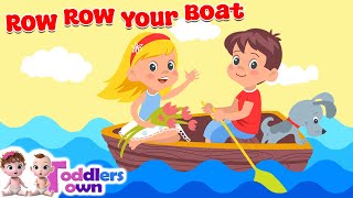 Row Row Row Your Boat  Nursery Rhymes amp Kids Songs  Kids Poems  Cartoons kidssong babysongs [upl. by Adnwahsor]