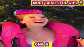 Entertaining Girls Crazy and Stunning Reaction on Slingshot Ride [upl. by Ajnot]