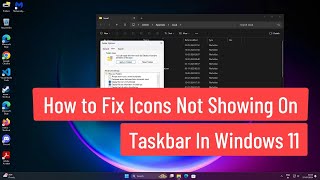 How to Fix Icons not Showing On Taskbar In Windows 11 [upl. by Ilarrold]