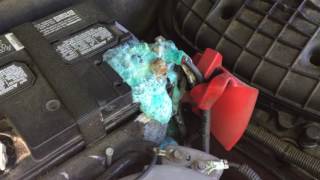 Clean your car battery corrosion with Baking Soda amp water only Safety First this is Dangerous [upl. by Etolas202]