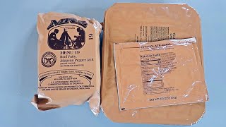 Tasting 2024 US Military MRE Meal Ready to Eat Menu NO 19 [upl. by Eusadnilem]