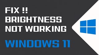 Windows 11 Laptop Brightness Not Working  How to Fix It [upl. by Zelten947]