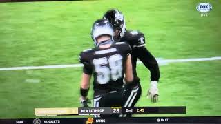 2020 MHSAA Football State Championship New Lothrop vs TCSF Bryce Cheney diving interception [upl. by Yenobe]