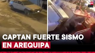 Temblor en Arequipa cámaras de seguridad captan el momento del fuerte sismo de magnitud 70 [upl. by Itsyrc283]