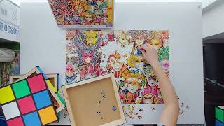 Eurographics Puzzle 1000 Venetian Masks  timelapse of putting together a random cut jigsaw puzzle [upl. by Esojnauj54]