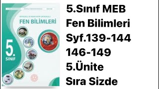 5SINIF MEB FEN BİLİMLERİ DERS KİTABI S139144146149 5ÜNİTE SIRA SİZDE [upl. by Gard]