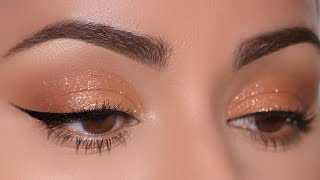 EASIEST Sparkly Monotone Cut Crease ever created [upl. by Eirena]