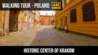 Walking through Kazimierz Jewish Quarter of Krakow in Poland  4k virtual tour [upl. by Sugna]