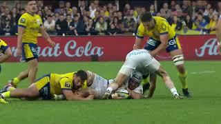 TOP 14  Essai de Bautista DELGUY ASM  ASM Clermont  Montpellier Hérault Rugby [upl. by Arrol348]