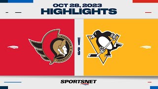 NHL Highlights  Senators vs Penguins  October 28 2023 [upl. by Nnek]