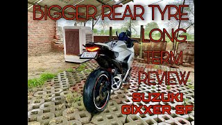 MODIFIED GIXXER SF  BIGGER REAR TYRE LOSSES AND BENEFITS  APOLLO 15060zr17 [upl. by Aurelio47]