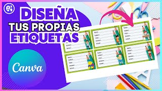 Como hacer etiquetas escolares en CANVA  Tutorial Completo 🎨✨ [upl. by Schaumberger]