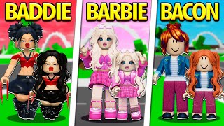 BARBIE vs BADDIE vs BACON Family in Roblox [upl. by Milstone]