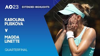 Karolina Pliskova v Magda Linette Extended Highlights  Australian Open 2023 Quarterfinal [upl. by Hahn]