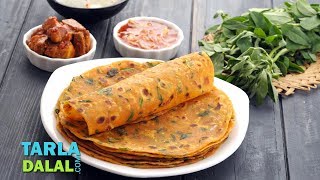 मेथी के थेपले Methi Thepla Gujarati Methi Thepla by Tarla Dalal [upl. by Link]