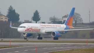 HD Charter Jet2 Boeong 757200WL take off at GenevaGVALSGG [upl. by Sucramed323]