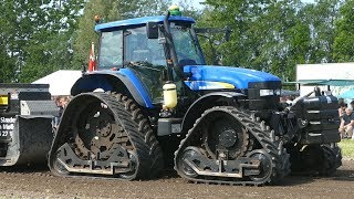 New Holland TM155 w Soucy Tracks Taking The Heavy Sledge to The Limit  Danish Tractor Pulling 2018 [upl. by Ros44]