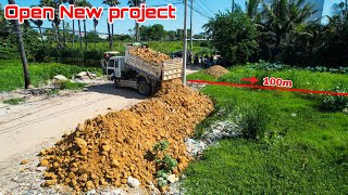 New Project Dozer D20 amp Truck 5T Pour soil on the field to To create modern buildings [upl. by Naivad]