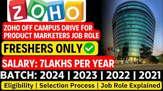 Zoho Recruitment 2024  OFF Campus Drive For 2024  2023 Batch Hiring [upl. by Eelatan]