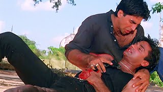 Mohra Climax Scene  Akshay Kumar  Suniel Shetty Dhamakedar Action Scene  Raveena Tandon [upl. by Yrtnej]