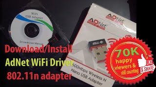 How to install Download Driver for ADNet 600 MBPS Wireless N Nano USB Adapter  Hindi Vidoe [upl. by Fortunna481]