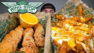 EATING WINGSTOP MUKBANG TENDERS VOODOO FRIES RANCH  MORE [upl. by Atalanti589]