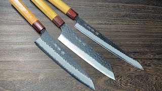 Sakai Takayuki Aogami Super Kurouchi Hammered Knife Series [upl. by Iatnwahs]