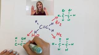 Addition reactions of alkenes explained  react with bromine hydrogen and steam GCSE [upl. by Dam]