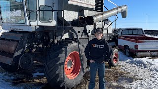 Gleaner f walk through with Antiquetractorpower gleaner combine farm gettingthejobdone [upl. by Einor]