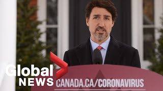 Coronavirus outbreak Trudeau announces new measures for domestic air and intercity train travel [upl. by Cacka]