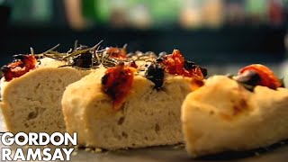 Olive Rosemary and Tomato Focaccia  Gordon Ramsay [upl. by Eledoya844]