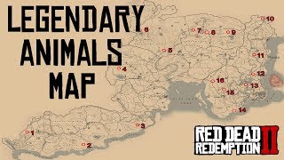 Red Dead Redemption 2  Legendary Animal Map Made Easy Plus Locations [upl. by Rockel597]