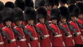 5 Trooping the Colour  Guards March Past in Slow and Quick Time [upl. by Trebmer231]