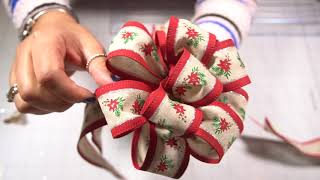 COMO HACER HERMOSOS LAZOS  DIY BOWS  CHRISTMAS BOWS  NAVIDAD  ROSETAS DE NAVIDAD \ GOYA EN CASA [upl. by Leelah]