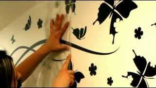 Wall decals ambiancelivecom  How to apply a sticker with transfer film [upl. by Enhpad]