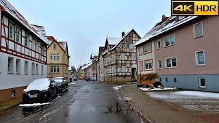 Drive in a Snowy German Village  Driving in Thuringia  Driving in Germany 4K HDR [upl. by Ettennaej223]