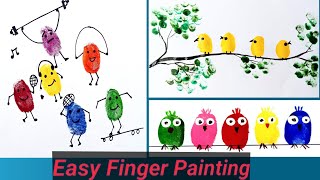 Easy Finger Painting Art For Kids  3 Best Finger Painting Art For Kids Thumb Painting Ideas👍👍 [upl. by Naejeillib305]