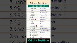 ଇଂରାଜୀରେ ଫୁଲର ନାମ  flower name in english flower english odisha odia gk [upl. by Annaegroeg]