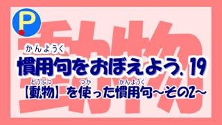 慣用句を覚えよう19～【動物】を使ったものその2～【国語】 [upl. by Hapte]