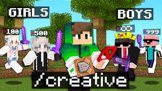 How I Got CREATIVE in Boys VS Girls Minecraft Server [upl. by Tobey]