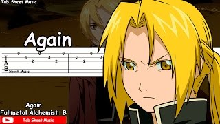 Fullmetal Alchemist Brotherhood OP 1 Full  Again Guitar Tutorial [upl. by Yenial992]